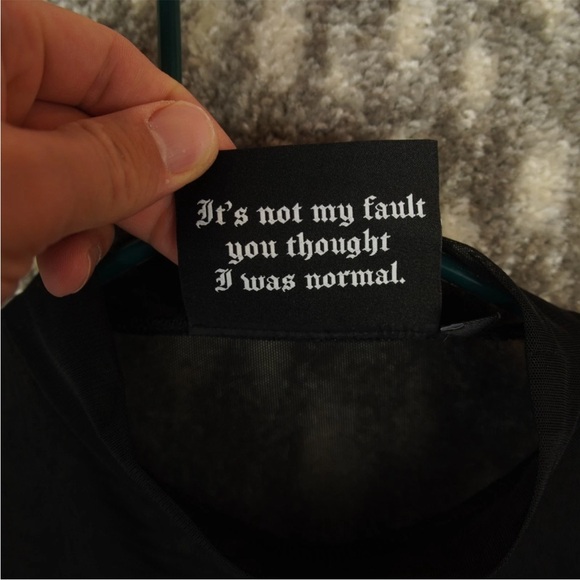 Killstar Half Mesh With Buckle Cross Left Shoulder Top Round Neck Womens S Black - Picture 9 of 13